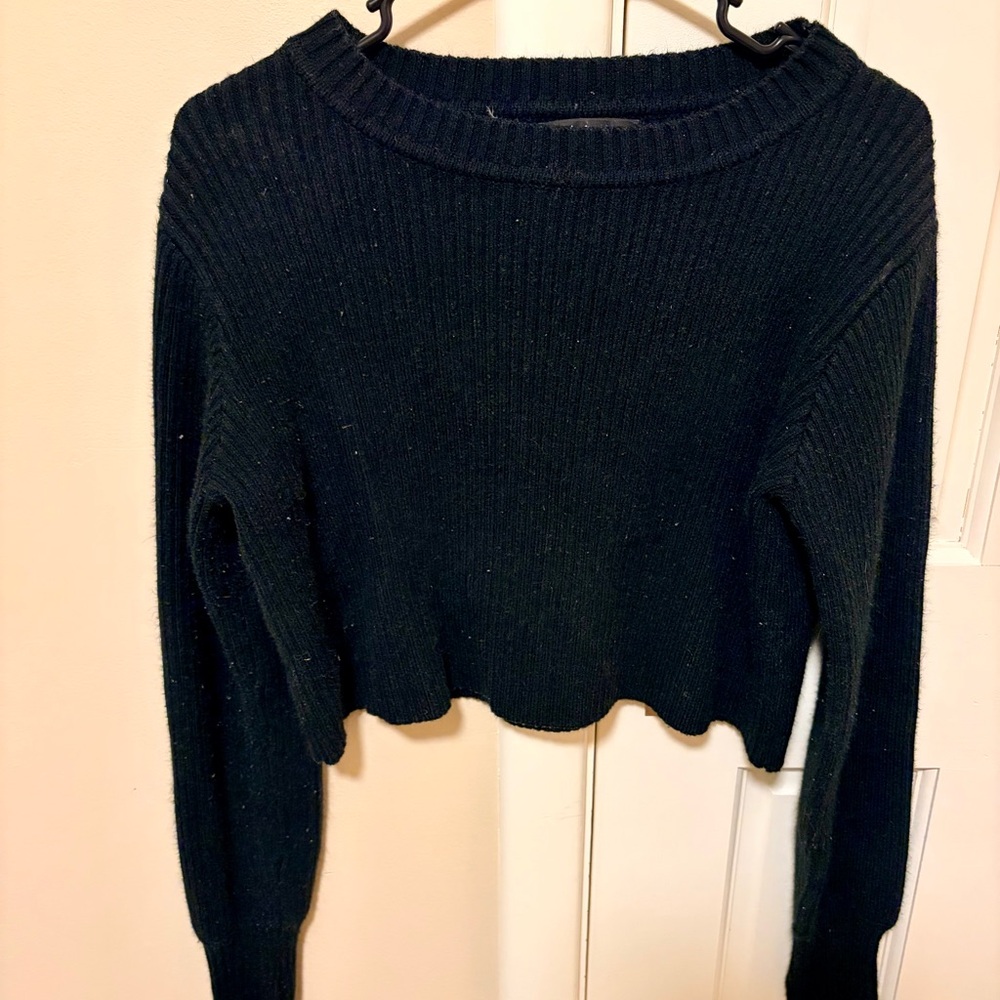 Lulu's Black Ribbed Sweater - Picture 5 of 7